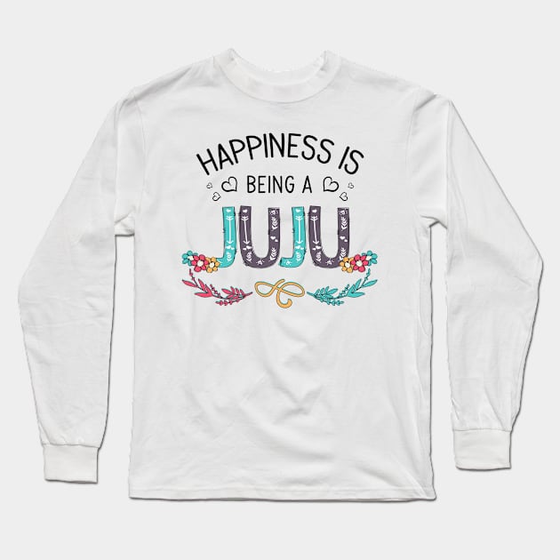 Happiness Is Being A Juju Wildflowers Valentines Mothers Day Long Sleeve T-Shirt by KIMIKA